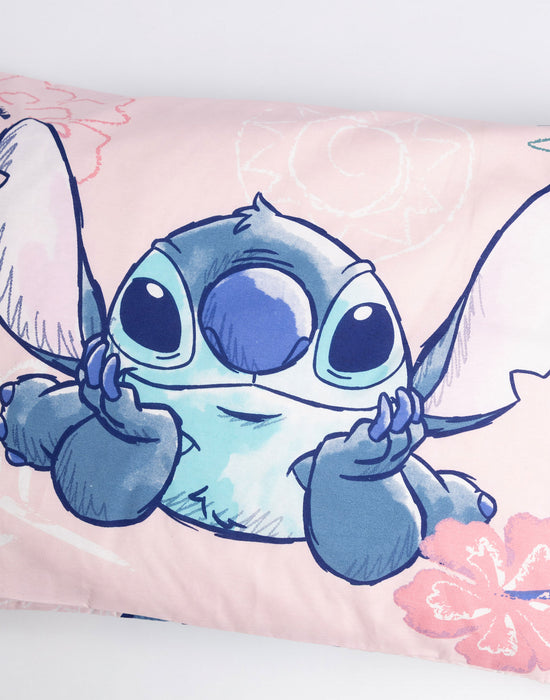 Lilo & Stitch Character Girls Pink Single Duvet Set