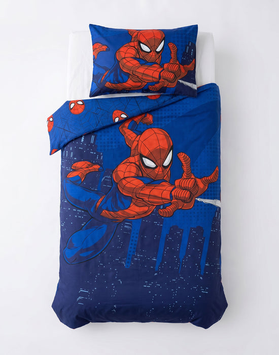 Spiderman Character Boys Blue Single Duvet Set