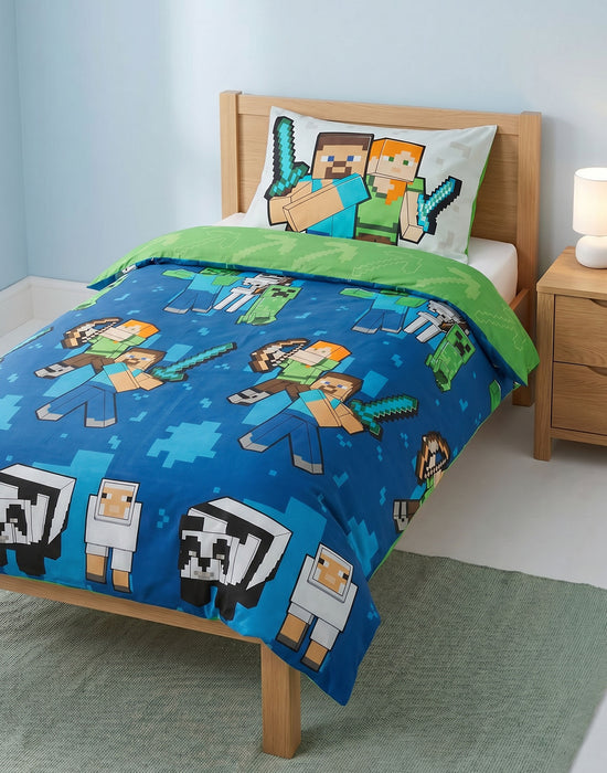 Minecraft Steve & Alex Boys multicoloured Single Duvet Set