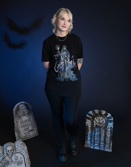 Corpse Bride Victor and Emily Unisex Black Short Sleeved T-Shirt