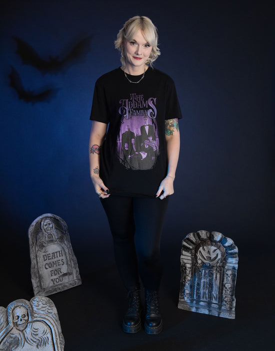 The Addams Family Portrait Unisex Black Short Sleeved T-Shirt