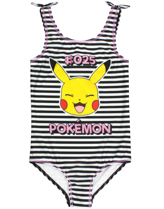 Pokemon Pikachu Girls Black 1 Piece Swimming Costume