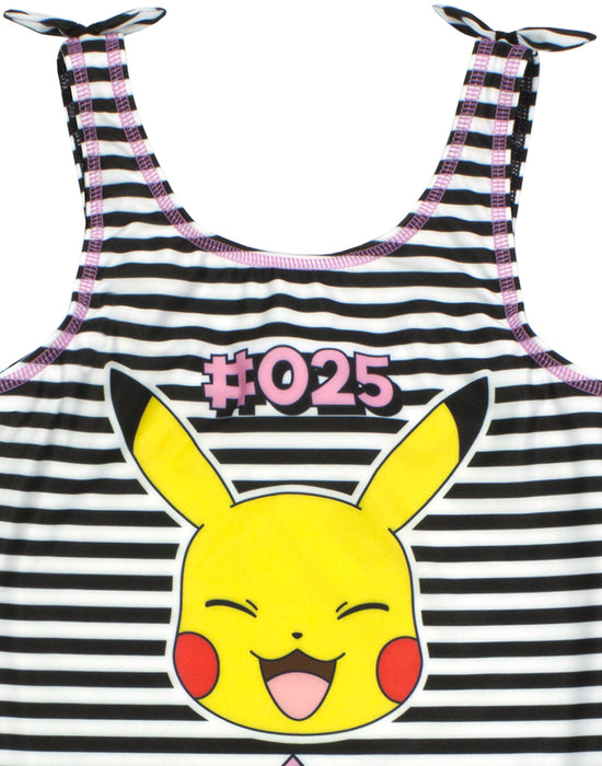 Pokemon Pikachu Girls Black 1 Piece Swimming Costume