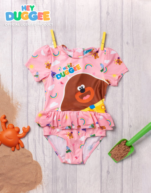 Hey Duggee Girls Pink 1 Piece Swimming Costume
