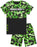 Minecraft Creeper All-Over Print & Logo Boys Green Short Sleeve Short Leg Pyjama Set