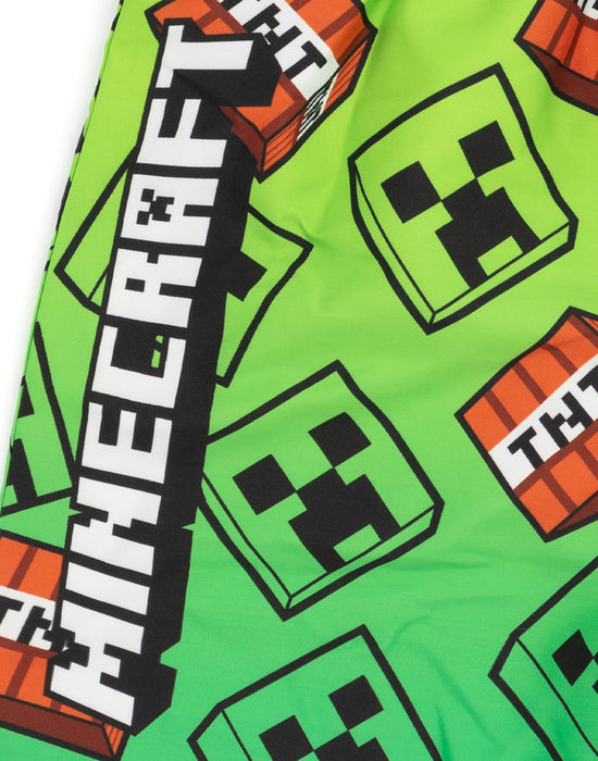 Minecraft Boys Green Creeper Swim Shorts