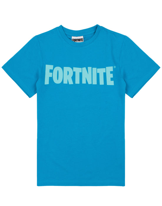 Fortnite Battle Royale Boys Blue Short Sleeved T-Shirt — Vanilla