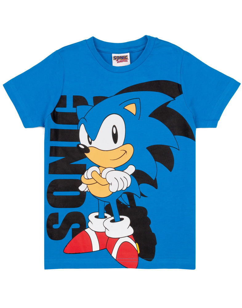 Sonic the Hedgehog Boys Blue Short Sleeved T-Shirt