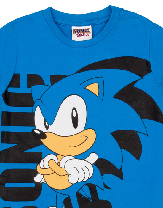 Sonic the Hedgehog Boys Blue Short Sleeved T-Shirt