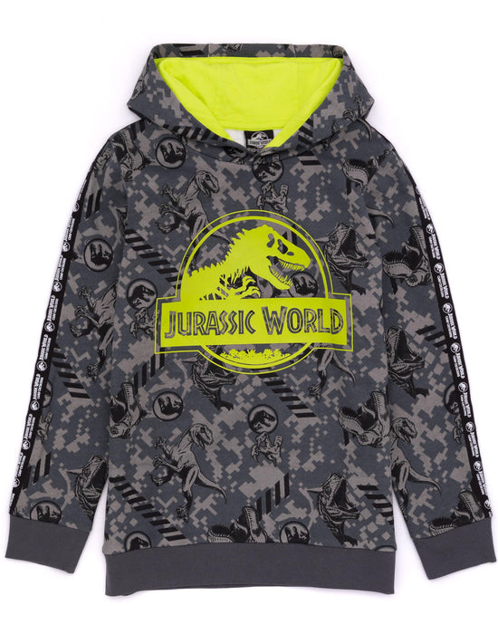Jurassic World Logo Unisex Kids Grey Hoodie