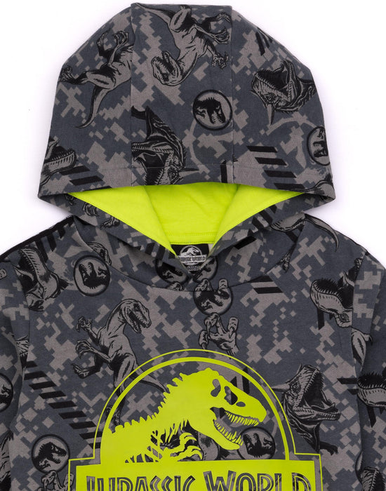 Jurassic World Logo Unisex Kids Grey Hoodie