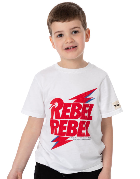 David Bowie Rebel Rebel White Kids T-Shirt