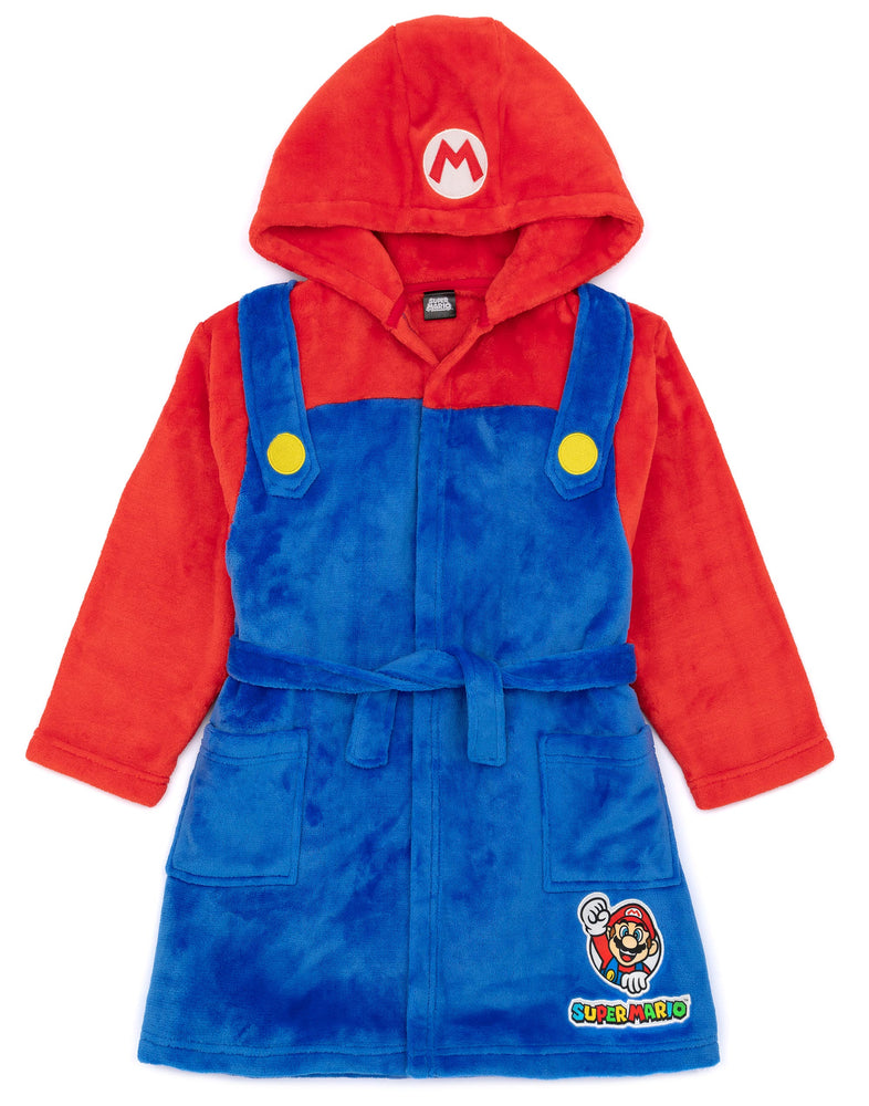 Nintendo Boys Blue Hooded Bathrobe