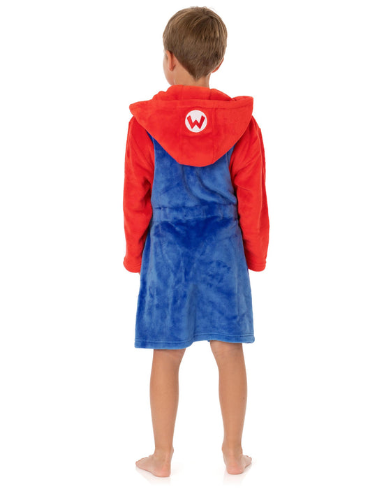 Nintendo Boys Blue Hooded Bathrobe