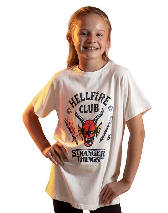 Stranger Things Hellfire Club Kids White T-Shirt