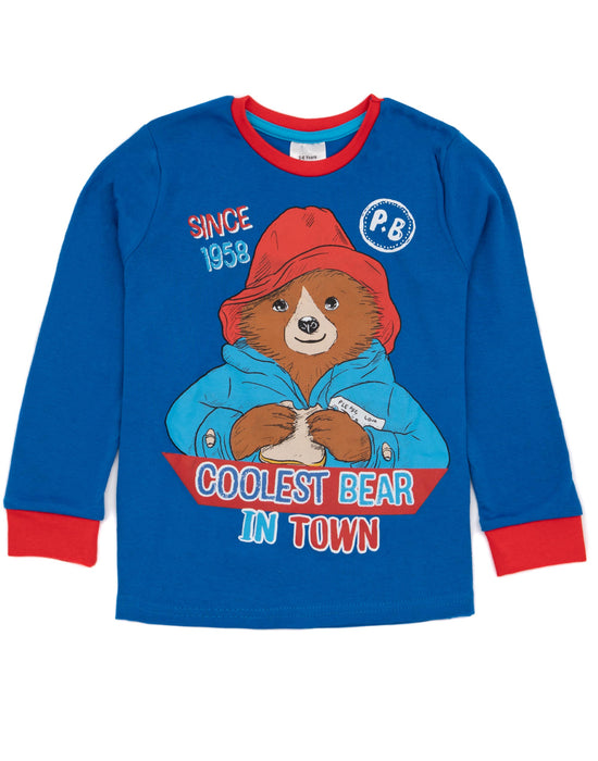 Paddington Blue Boys Long Sleeve Kids PJs Pyjama Set