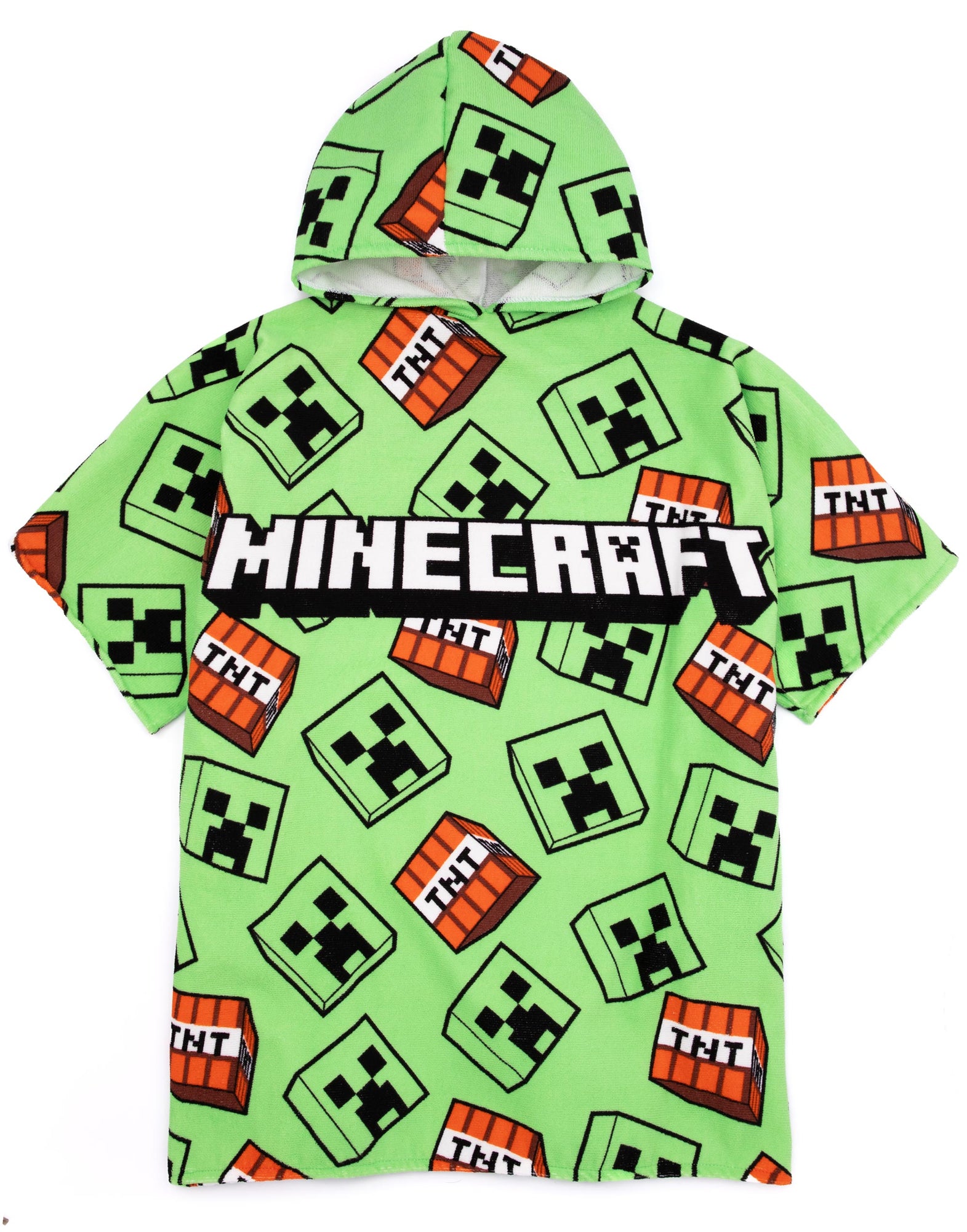 Minecraft Towel Boys Kids Green Creeper Swimwear Poncho — Vanilla ...
