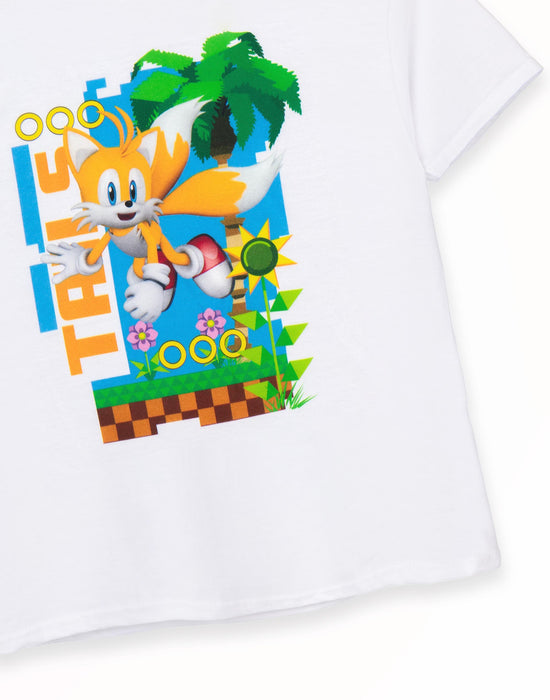 Sonic The Hedgehog Tails Kids White Short Sleeved T-Shirt