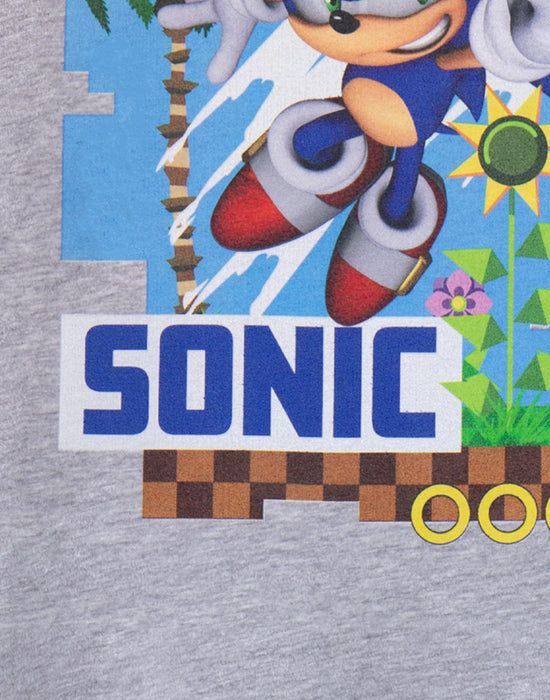 Sonic The Hedgehog Sonic Little Kids Grey Marl Short Sleeved T-Shirt