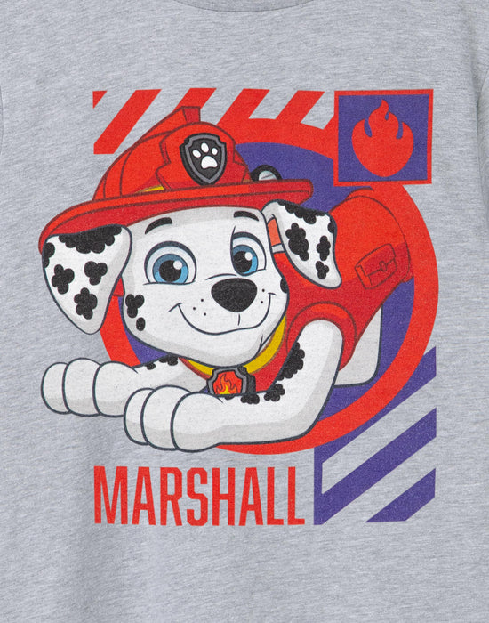 PAW Patrol Marshall Boys Grey Marl Short Sleeved T-Shirt