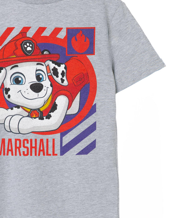 PAW Patrol Marshall Boys Grey Marl Short Sleeved T-Shirt