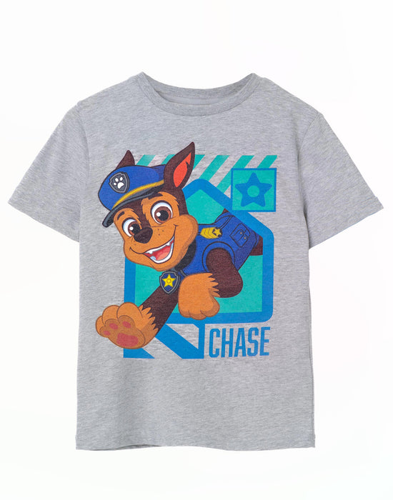 PAW Patrol Chase Boys Grey Marl Short Sleeved T-Shirt