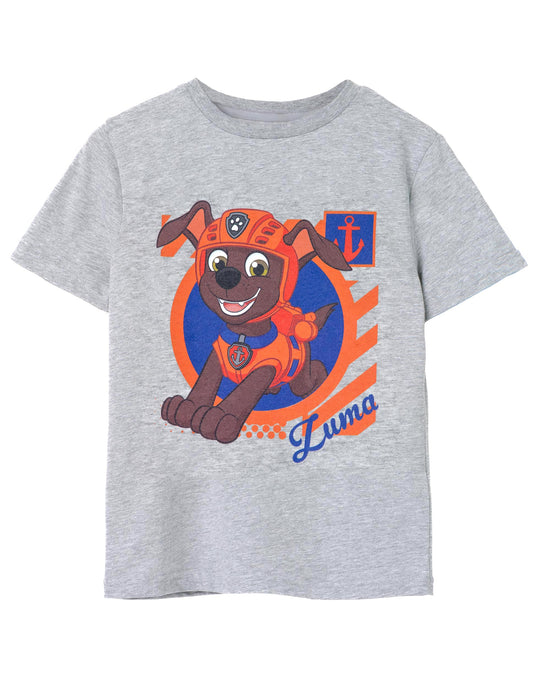 PAW Patrol Zuma Boys Grey Marl Short Sleeved T-Shirt