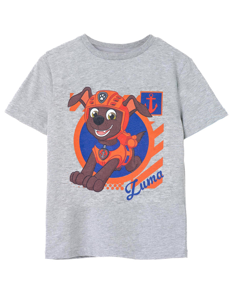 PAW Patrol Zuma Boys Grey Marl Short Sleeved T-Shirt