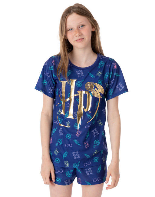 Harry Potter Kids Boys Girls Navy T-Shirt And Shorts Pyjamas