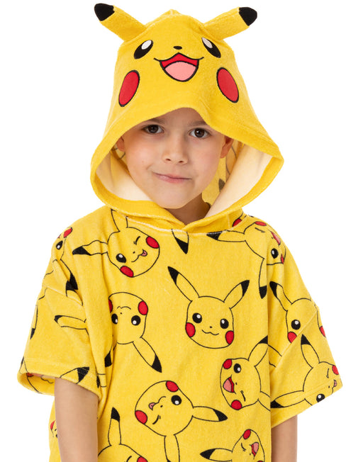 Pokemon Kids Pikachu 3D Ears Towel Poncho