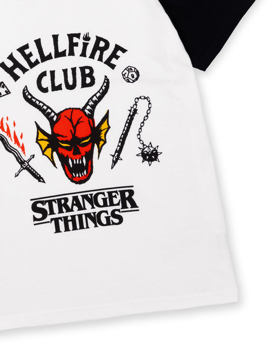 Stranger Things Hellfire Club Unisex Kids White Short Sleeved T-Shirt