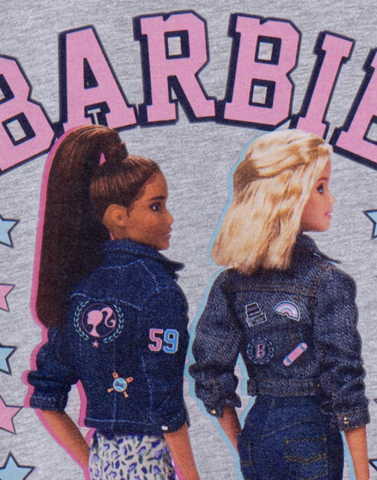 Barbie High School Little Girls Grey Marl Short Sleeved T-Shirt