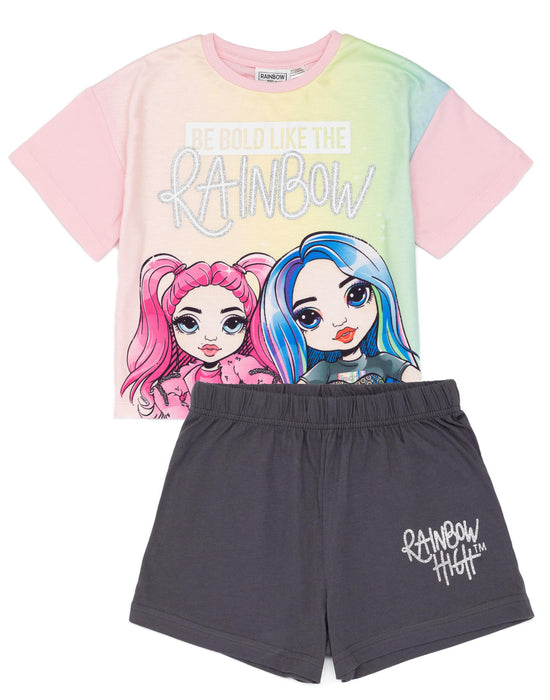 Rainbow High Girls Multi-coloured T-Shirt and Shorts Pyjamas