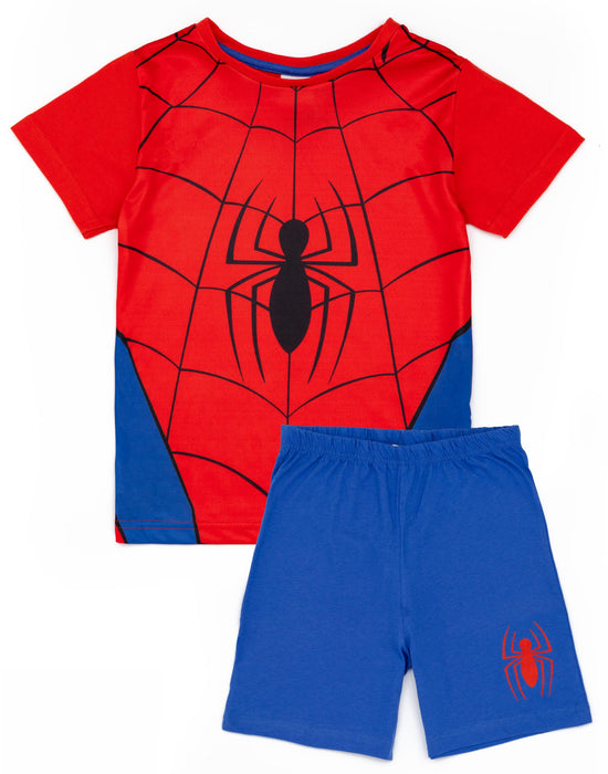 Marvel Spider-Man Boys Blue and Red T-Shirt and Shorts Pyjamas
