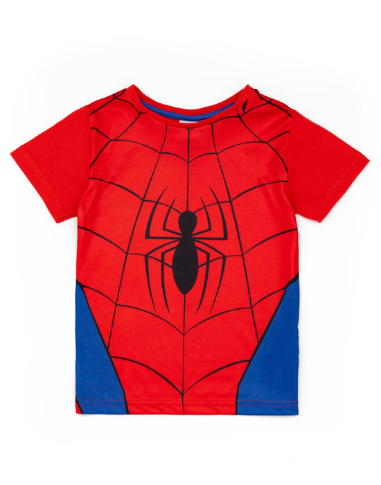 Marvel Spiderman Boys Blue and Red T-Shirt and Shorts Pyjamas