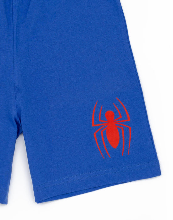 Marvel Spider-Man Boys Blue and Red T-Shirt and Shorts Pyjamas