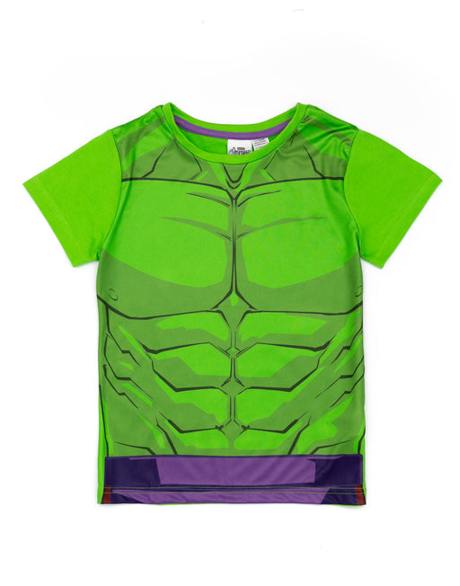 Marvel Hulk Schlafanzug Für Jungen - Kurzarm Pyjama Set, Offiziell Lizenziert, Weiche Baumwollmischung