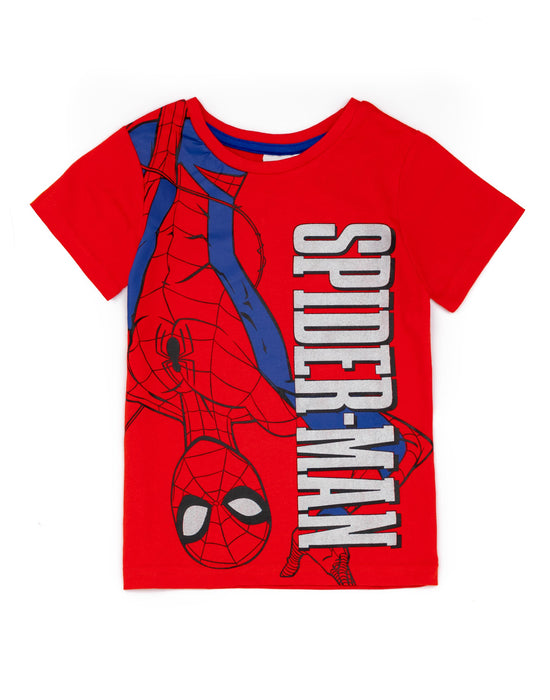 Marvel Spiderman Boys Blue And Red T-Shirt And Shorts Pyjamas