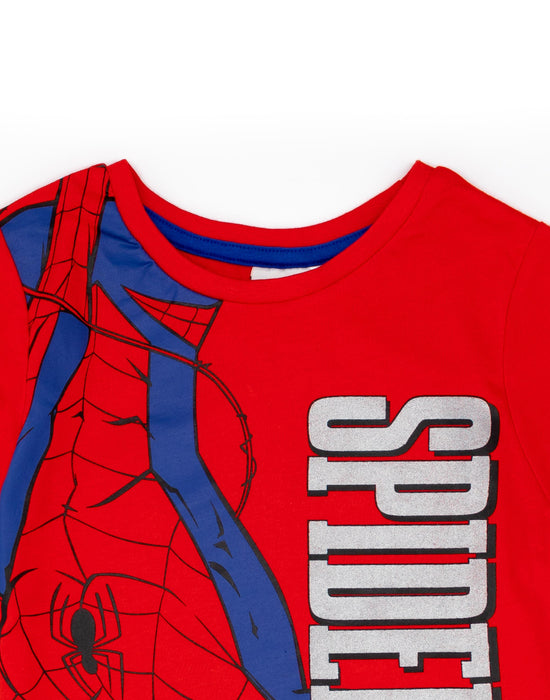 Marvel Spiderman Boys Blue And Red T-Shirt And Shorts Pyjamas