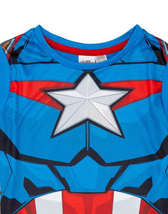 Marvel Captain America Boys T-Shirt and Shorts Pyjamas