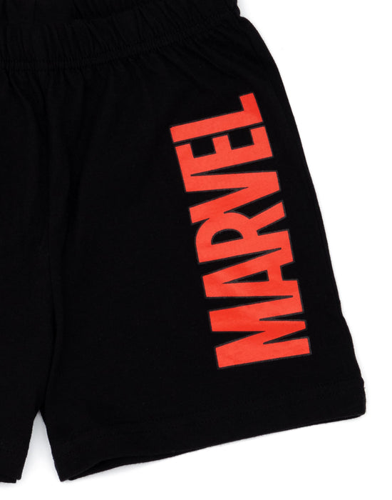 Marvel Boys Grey And Black Superhero T-Shirt And Shorts Pyjamas