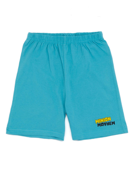 Minions Boys Blue Short Sleeve T-Shirt And Shorts Pyjamas