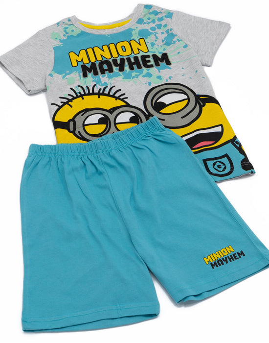 Minions Boys Blue Short Sleeve T-Shirt And Shorts Pyjamas