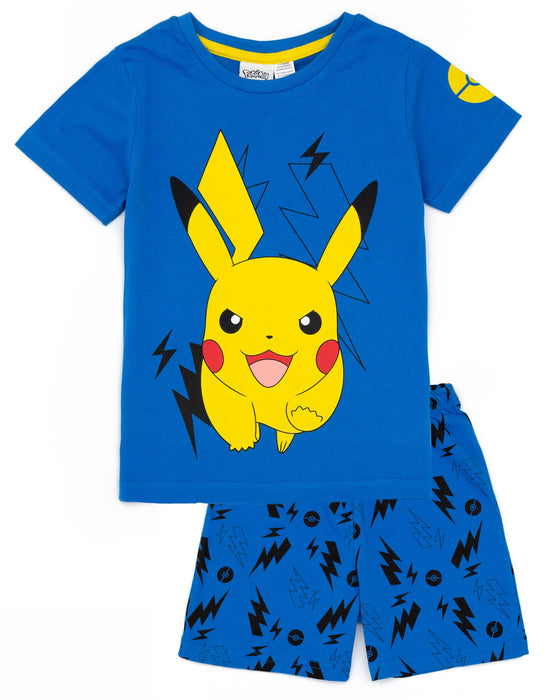 Pokemon Boys Blue Pikachu T-Shirt And Shorts Pyjamas