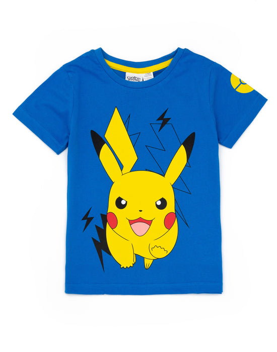 Pokemon Boys Blue Pikachu T-Shirt And Shorts Pyjamas