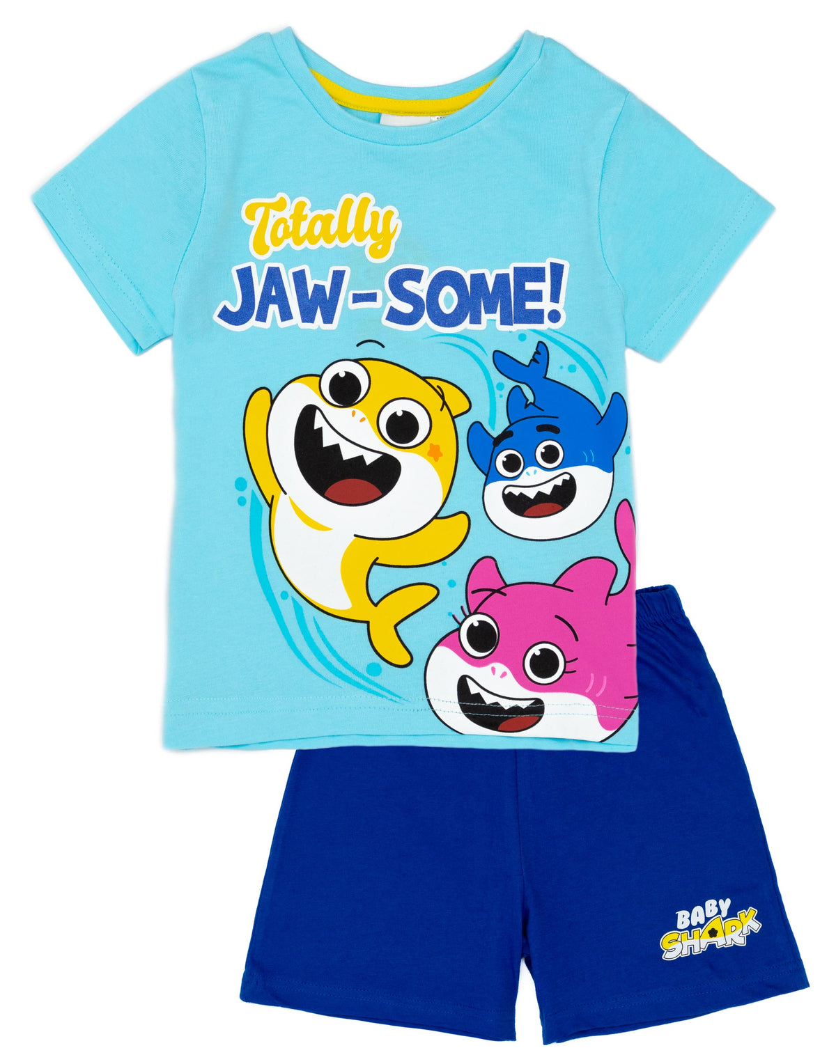 Babyhug Cotton Jersey Half Sleeves T-Shirt Shark Print - Light Blue
