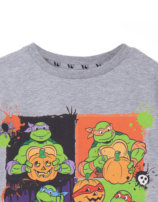 Teenage Mutant Ninja Turtles Boo Crew Kids Grey Marl Short Sleeved T-Shirt