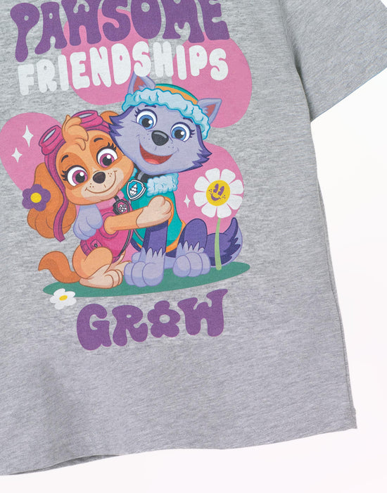 PAW Patrol Pawsome Friendships Kids Grey Marl Short Sleeved T-Shirt