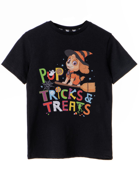 PAW Patrol Trick Or Treats Girls Black Short Sleeved T-Shirt