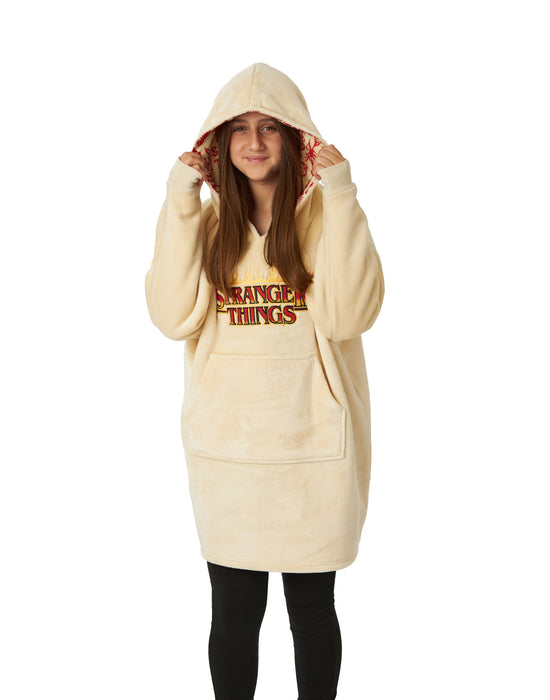 Stranger Things Cream Kids Wearable Blanket Hoodie — Vanilla